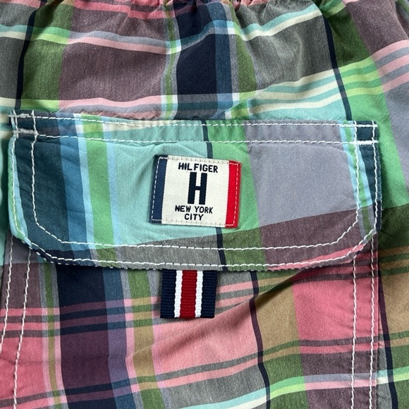 Tommy Hilfiger Plaid Swim Trunks Mens Board Shorts Swimwear Swim Trunks - Picture 8 of 11